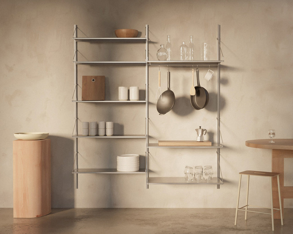 FRAMA - Library Hanger Shelf | Stainless Steel | D40 / W80 FRAMA