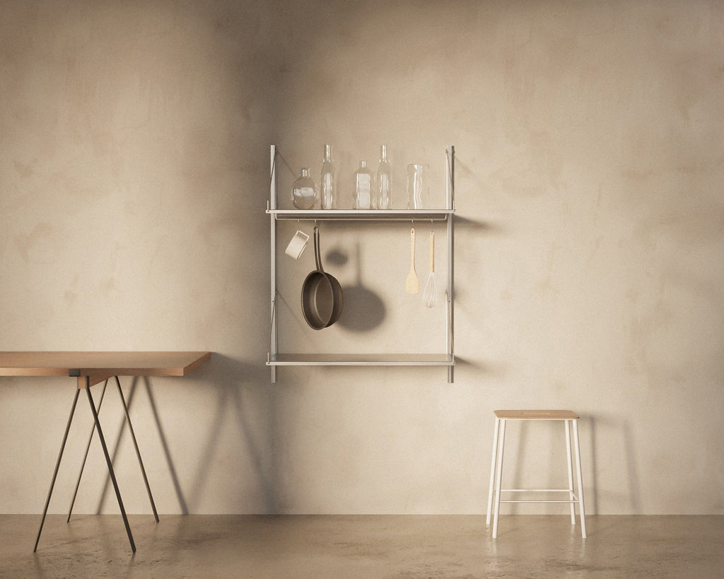 FRAMA - Shelf Library Add-on Hanger Section | Stainless Steel | H108.4 / W80 FRAMA