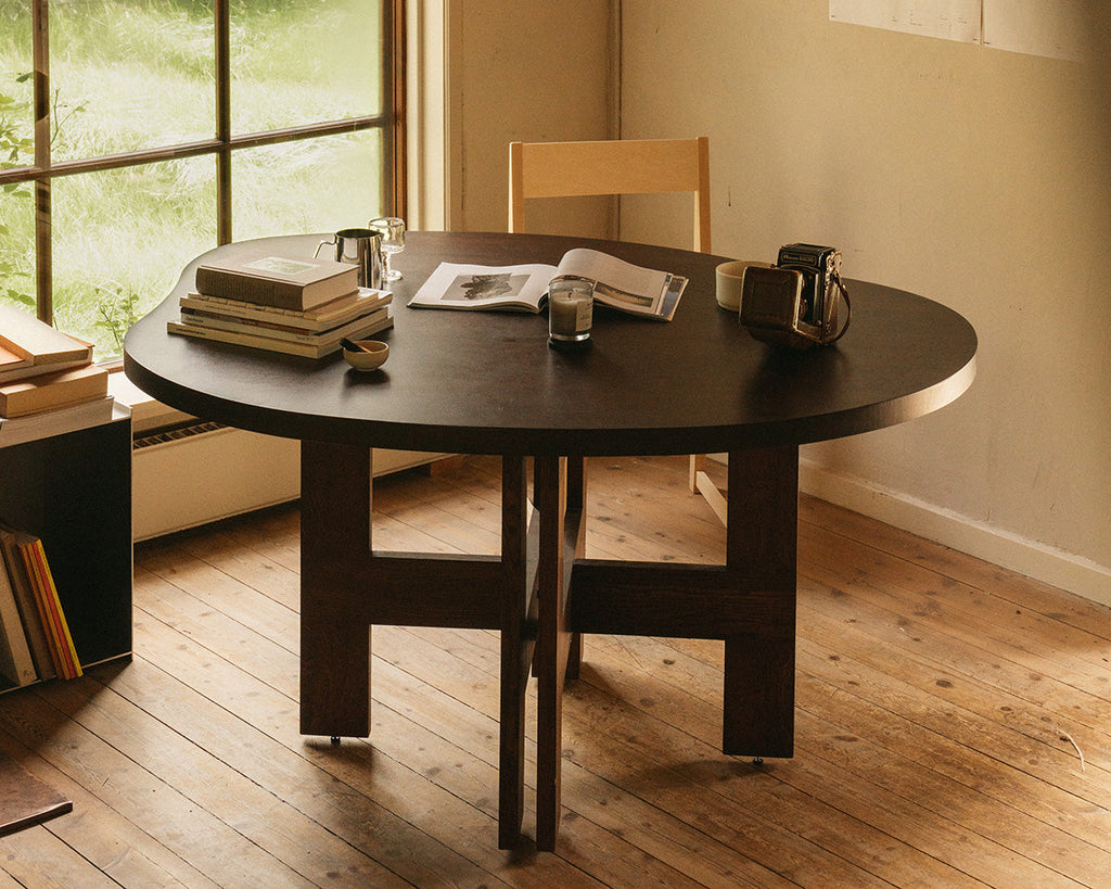FRAMA - Farmhouse Trestle Table | Dark Oak | Pond Frama