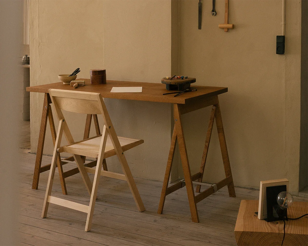 FRAMA - Folding Flat Table Trestles | Warm Brown Birch FRAMA