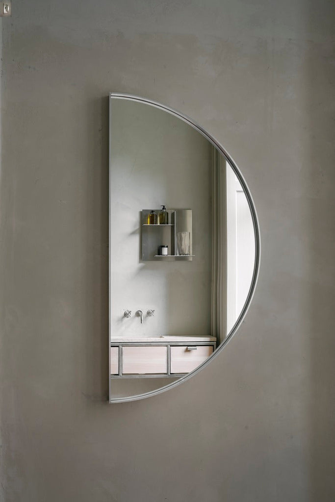 Recess Mirror | Aluminum | Large Semi Circle Frama