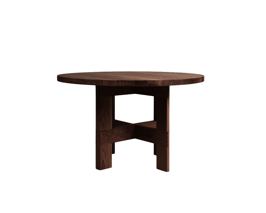 FRAMA - Farmhouse Trestle Table | Dark Oak | 140 Ø Round Frama