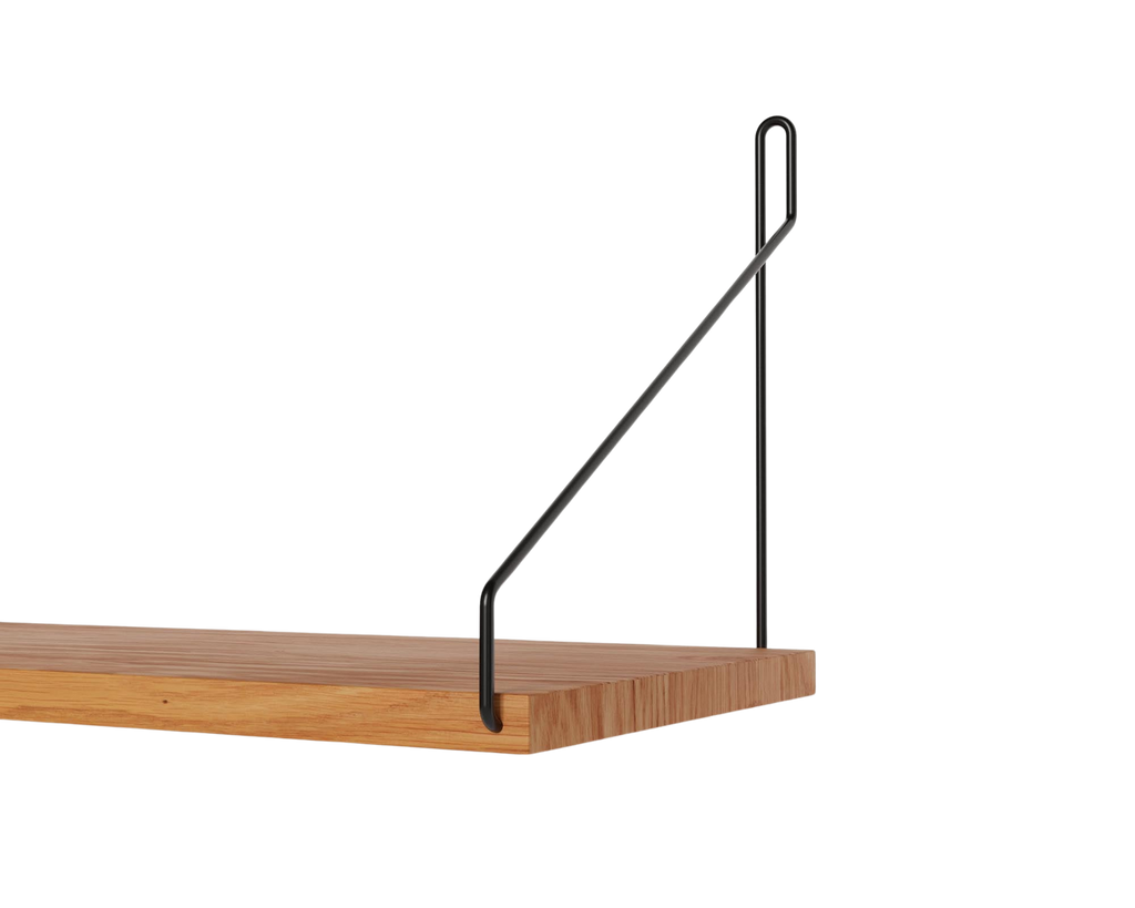 FRAMA - Single Shelf | Natural Oak / Black | D20 / W40 FRAMA