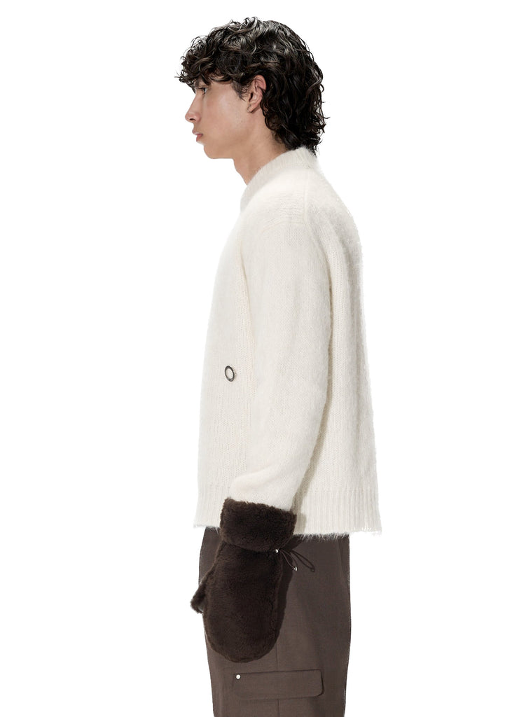 PAST TENSE Shearling Mittens - Taupe 