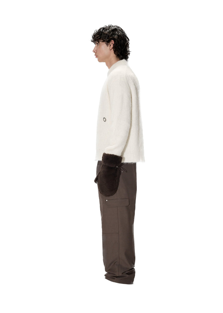 PAST TENSE Shearling Mittens - Taupe 